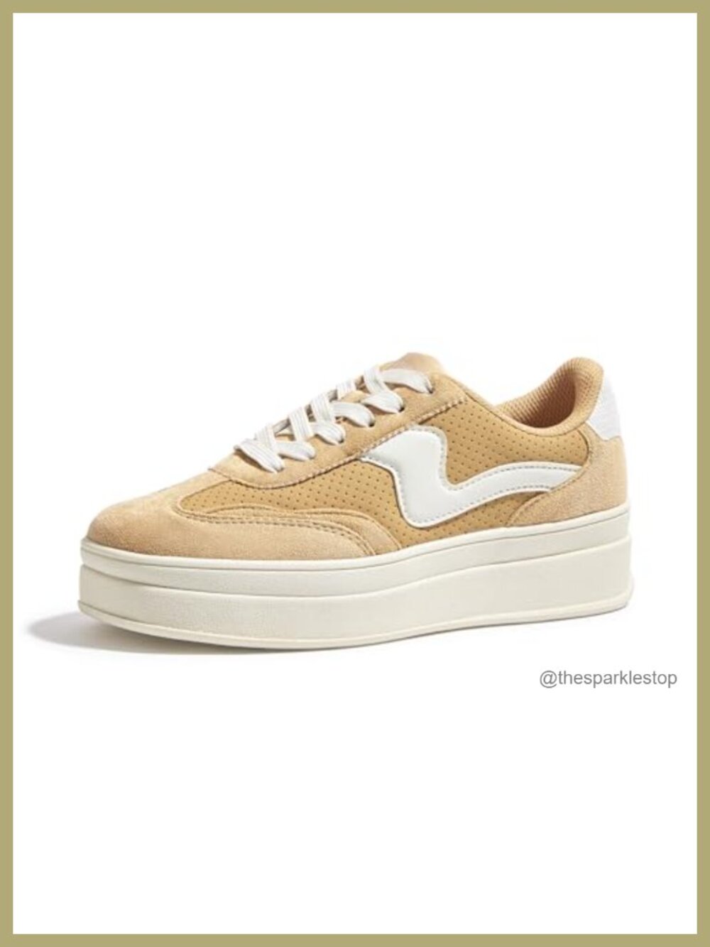 Platform Fashion Sneakers Thick Sole Faux Leather Suede Lace-Up Women's Shoes